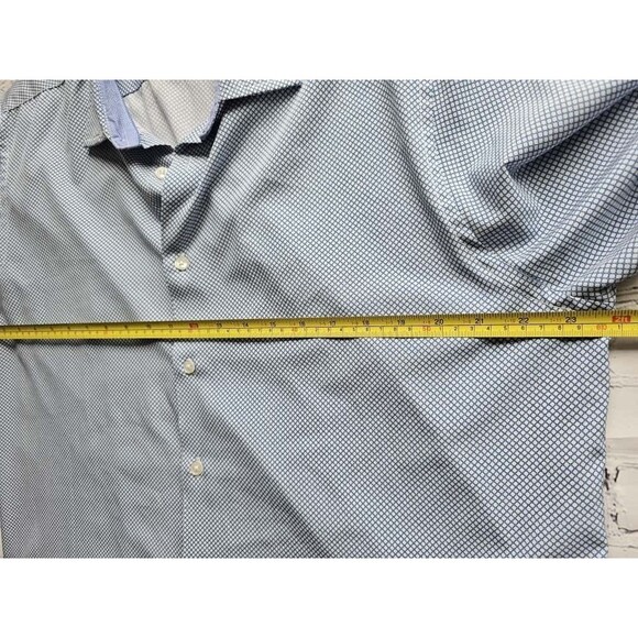 Report Collection X4 Performance Stretch Men’s Dress Shirt XL 17 34/35 Blue Geom - Picture 4 of 11